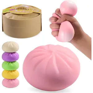 Dumpling Squishy Mystery Box, Squeeze Stress Balls for Kids & Adults, Sensory Fidget Toys for Anxiety Relief, Crazy Fun Dumplings Gift for Boys,Girls,Teens (Pink)fidget toys
