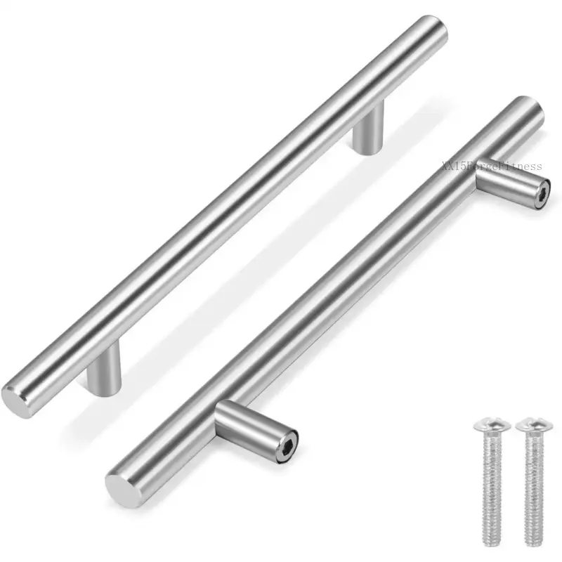 1 Pack 8 Inch Cabinet Door Handles - Stainless Steel Silver Cabinet Handles Brushed Nickel Finish Hardware, 5 Inch Hole Center, Pulls for Kitchen Cabinet, Cupboard, Drawer & FurnitureXX15ForgeFitness