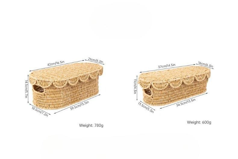 Imitation Rattan Storage Basket with Lid, Handwoven Storage Basket for Fruits And Vegetables, Household Storage Bin for Toys, Living Room Rattan Storage Basket, Shelf Baskets