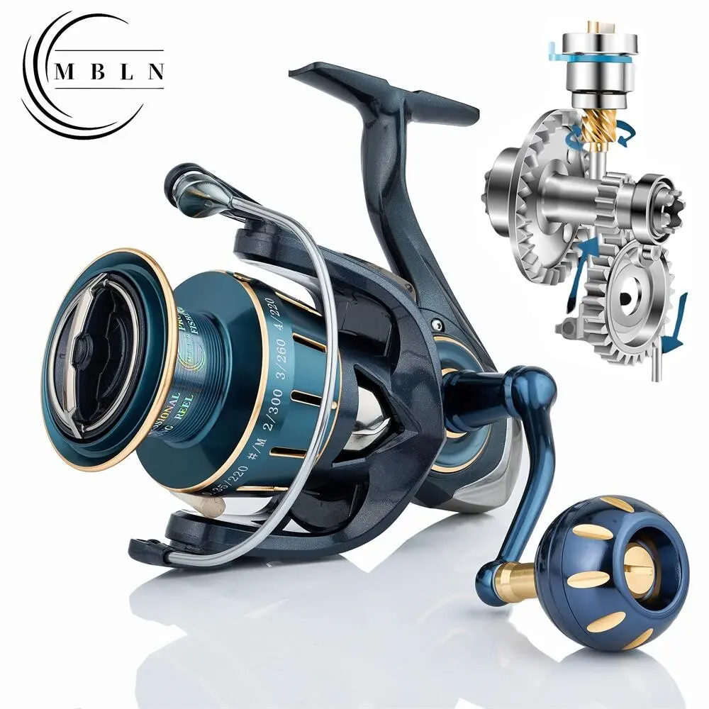 MBLN Spinning Reel, Gapless Structure, Saltwater Resistant, Long Cast, Sea Fishing Line Reel, Durable Design, Ideal for Anglers
