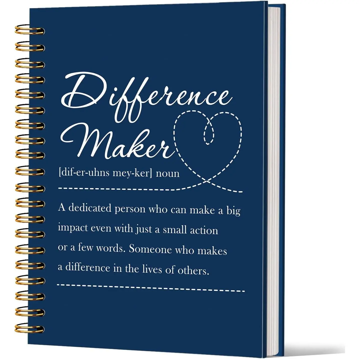 Difference Maker  Notebook Journal, Motivational Notebook, Thank You Gifts for Teacher Nurse Coworkers Leader Mentor, Meeting Notebook for Work,  Study Hardcover Spiral Notebook(Blue)