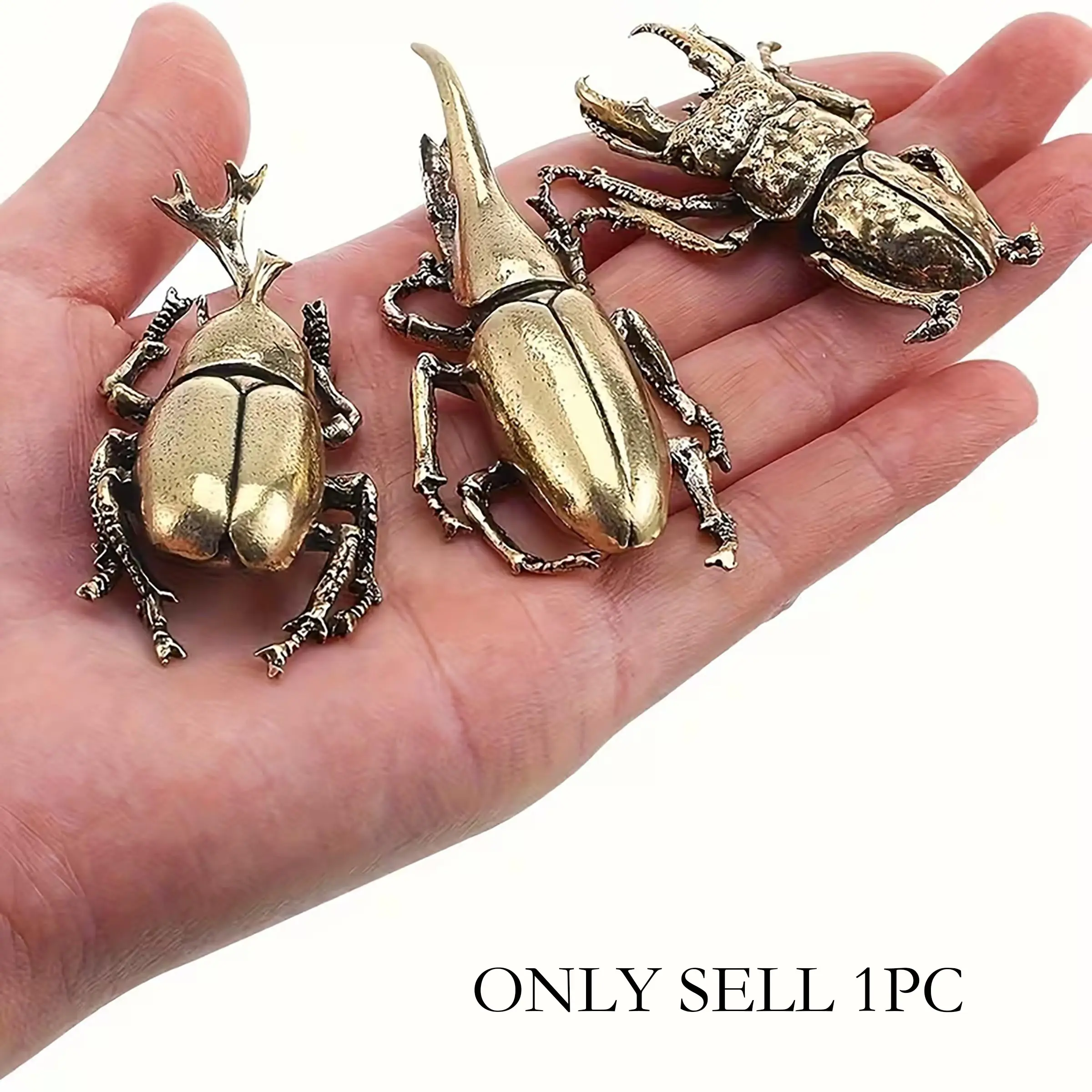 Vintage Brass Animal Statues, Insect Ornaments, Delicate Stag Beetle, Beetle, Rhinoceros Beetle Ornaments, Suitable for All Kinds of Room Types, Insect Animal Ornaments, Home Decor Ornaments
