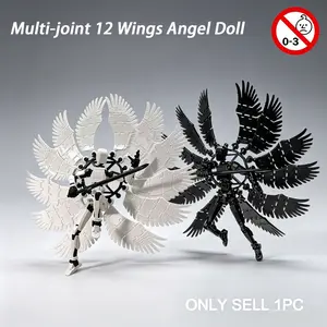 Complete T13 Action Figure Multi-Jointed Doll with 12 Wings, & Angels, Collectible Figurine Desk Decor Game Gift, Durable Abs Toy, Articulated Figures for Ages 8+