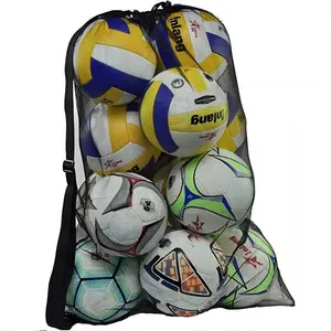 Extra Large Sports Ball Mesh Bag, Adjustable Shoulder Strap, Team Storage Sack, Multi-Purpose Ball Net Pocket, Team Training Gear