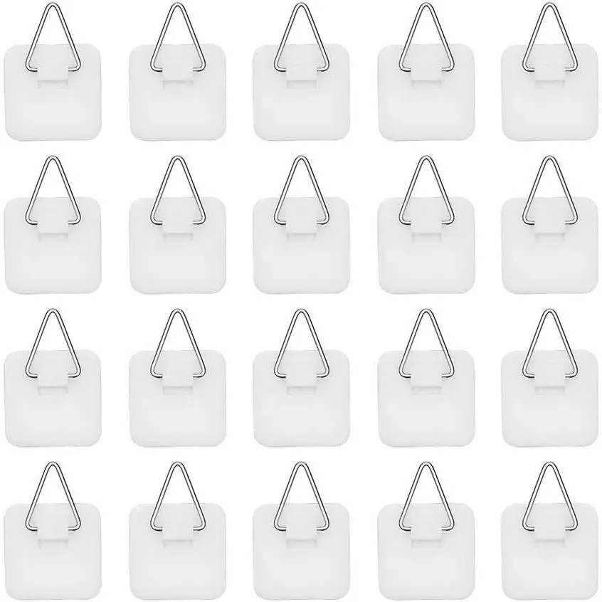 1.25 Inch Invisible Adhesive Plate Hangers for Wall, Vertical Plate Holders, 20 Pack