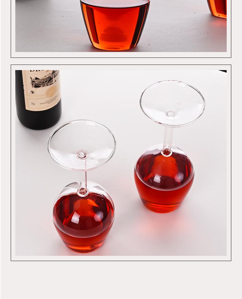 Upside Down Wine Glass, Creative Borosilicate Stemware, Unique Spill-Resistant Design, Durable Party Glassware for Wine, Cocktails, Gatherings