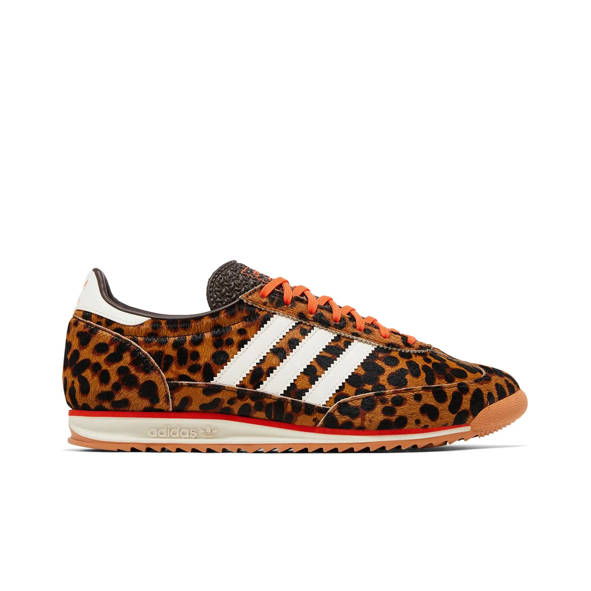 adidas Womens SL72 OG 'Cheetah Pack - Impact Orange' (women's sizes) Dark Brown/Off White/Semi Impact Orange lifestyle casual shoes JI0189