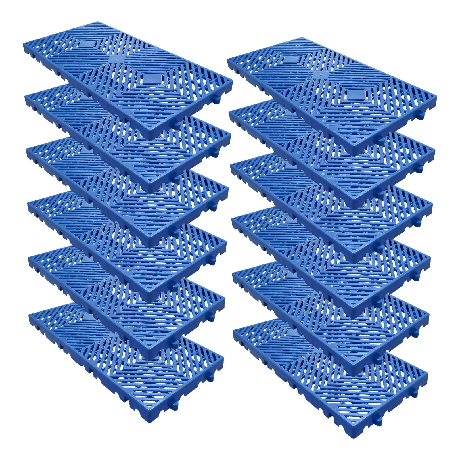 GARVEE Plastic Pallets for Basement Storage (Set of 12) - 11.8"x23.6"x1.18" Waterproof Floor Pallets, Ventilated Grid Design, HDPE Heavy Duty Storage Pads for Garage/Kitchen/Outdoor