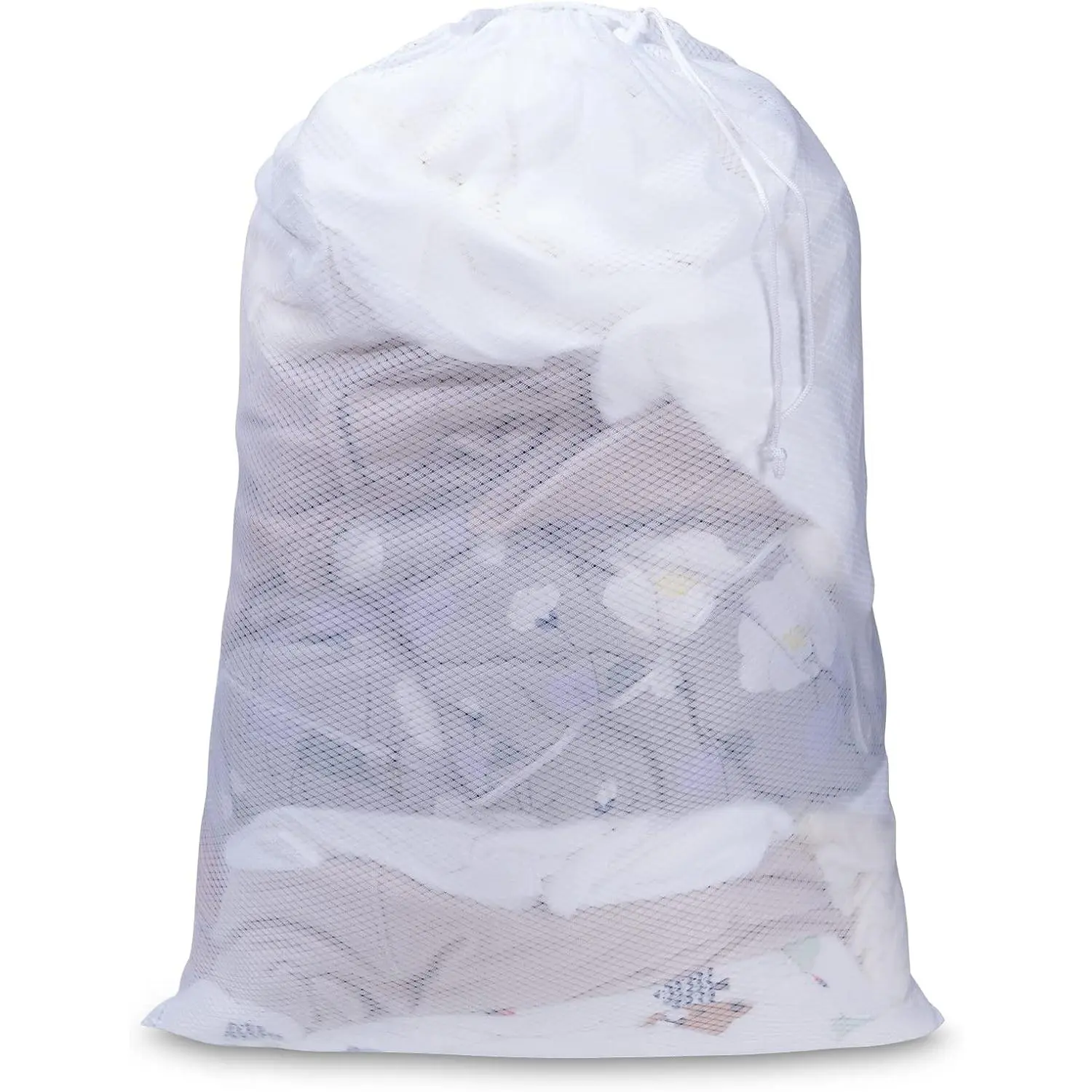 Large Mesh Laundry Bag, 24×36inch Heavy Duty Mesh Laundry Bags Drawstring Lockable, Laundry Hamper Liner, Machine Washable, for Travel,Storage,  Factories, Dorms, White 1 count