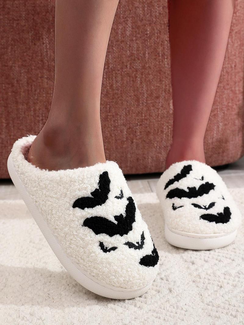 Women's Colorblock Animal Print Plush Slippers, Casual Soft Comfortable Home Slippers, House Slippers, Warm Slippers for Indoor & Outdoor Use for Fall & Winter, Fall Outfits, Fall,  Freshness, Footwear