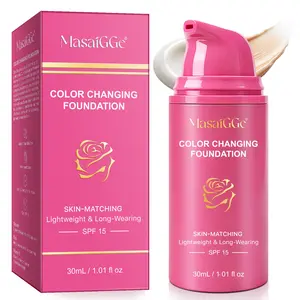 MasaiGGe Color-Changing Foundation 30mL: Hydrating and easy to apply, it brightens the complexion with a lightweight, breathable formula to create a natural, no-makeup look. Color-Changing Foundation