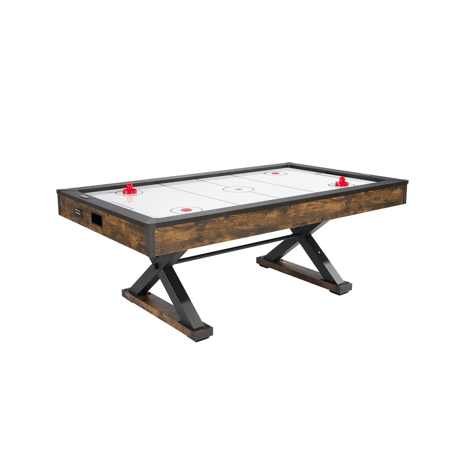 VEVOR 84" Air Hockey Table, Indoor Arcade Table Gaming Set with 2 Pushers, 2 Pucks, Electronic Scorer, X-shaped Legs High-powered Blower, Air Powered Hockey Game Table for Family Game Room Office