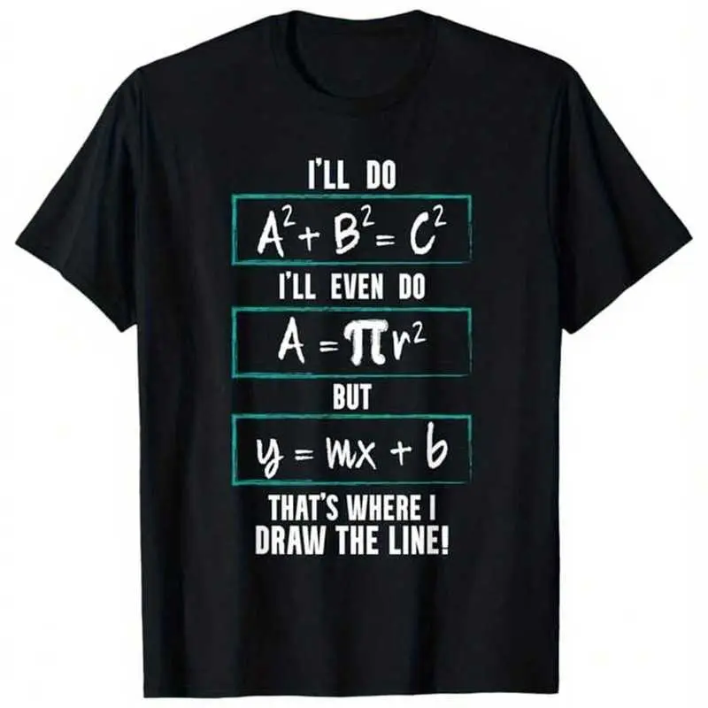 Men'S Fun Math Teacher T-Shirt - Algebra Equations & Graphs Design With "I'll Do Math" Slogan - 420 Math Joke Graphic Tee For Math Nerds, Students, Educators - Casual Round Neck Retro Style All-Season Comfort Fit - Fun Mathematical Formulas Shirt With