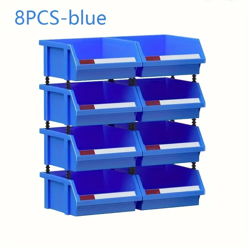 Stackable Plastic Storage Box, Durable Garage Organizer, Efficient Organization, Organizing Containers, Parts, Tools, 180x180x80mm, 7.1x7.1x3.1 Inches