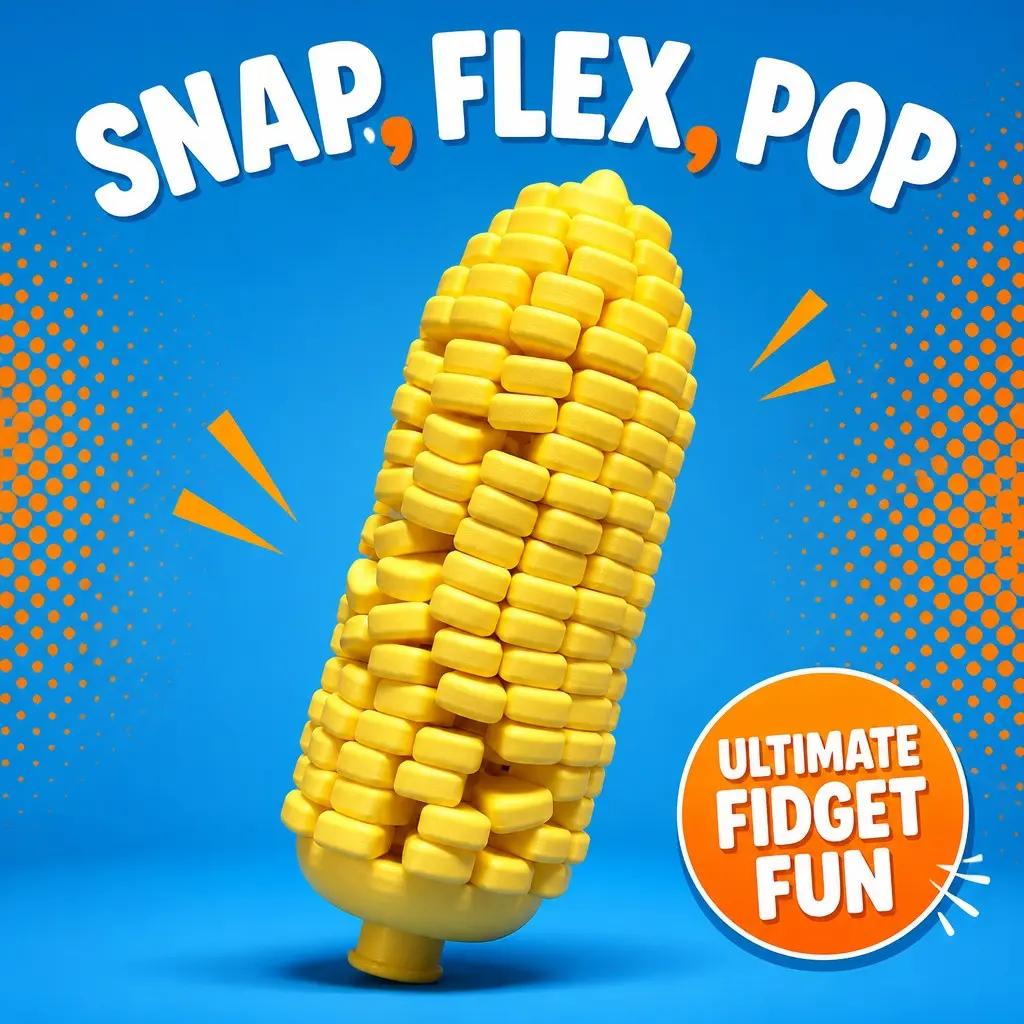 3D Printed Corn COB Toy with Joint Movement, Stress Relief Simulation, Office Relaxation Tool, Perfect Gift Idea