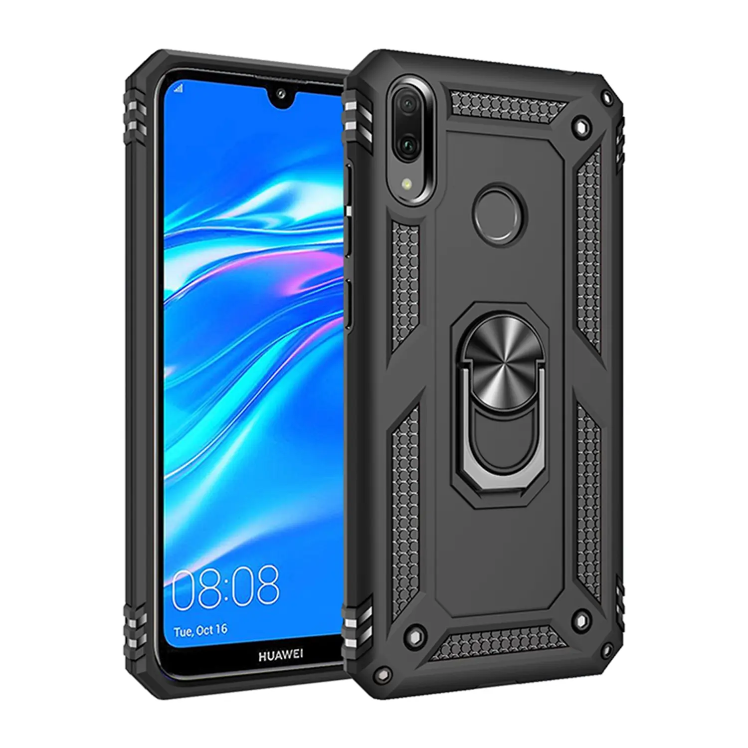 Case for Huawei Enjoy 9/Y7 2019, Shockproof and Scratch-Resistant, Dual-Layer Protection, Adjustable Ring Stand, Durable Design for Huawei Enjoy 9/Y7 2019 Phone Case