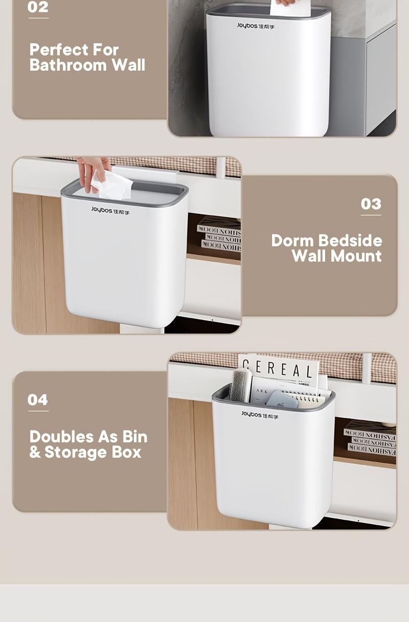 Wall-Mounted Waste Bin, No Need to Bend Down, Odor-Resistant Covered Trash Can, Large Capacity Hanging Waste Container, Modern Minimalist Design for Home Use
