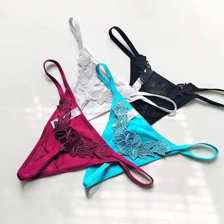 Sexy Triangle Panties with Flower Design Pure Desire Internet Celebrity Thong Fashion Comfy Underwear Breathable Seamless Knicker