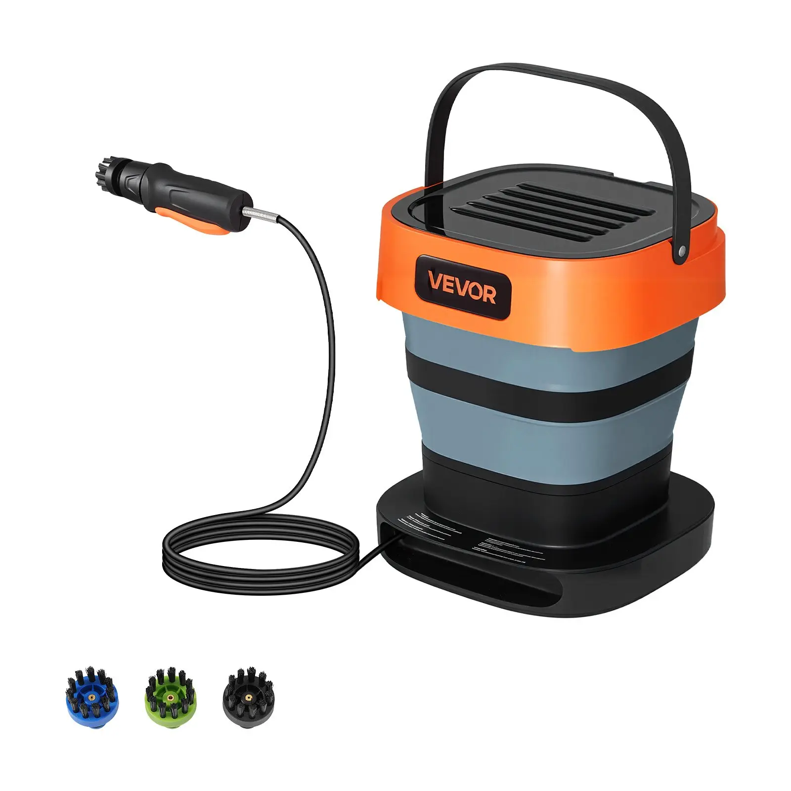 VEVOR Portable Type Cordless Pressure Washer with 2.64 Gal Tank, Foldable Handle, Max 109PSI, 0.79 Max GPM, 3 Nozzles, 78.7in Flexible Garden Hose, Type-C Charging for Patio Cleaning, Bike Care