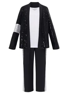 Michael Jackson Singer Performance Cosplay Costume Suit, Tap Dance Mj Dance Show Set, Perfect for Halloween Parties and Events
