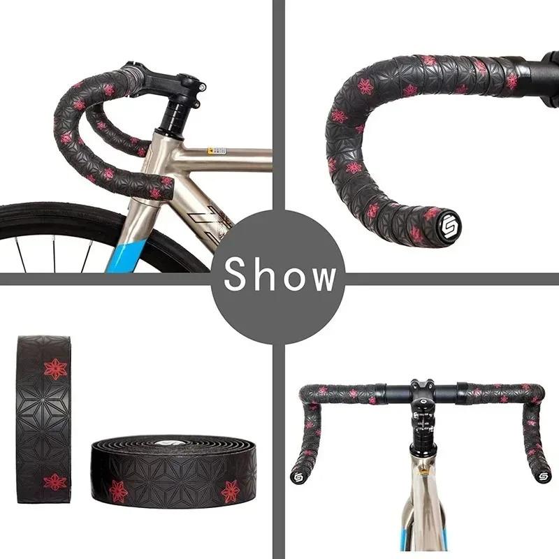 Road Bike Handle Tape PU Shock Absorber Comfort Anti Slip Silicone Shock Absorber Moisture Absorbing Tape Anti Slip Silicone Shock Absorber Sweat Absorbing Dead Fly Handle Strap