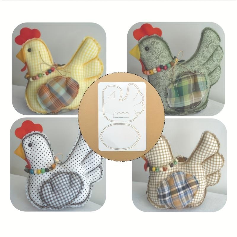 Transparent pre-cut folding template for sewing Easter large and small hens, handmade auxiliary tool for filling and sewing, DIY sewing patchwork tracing