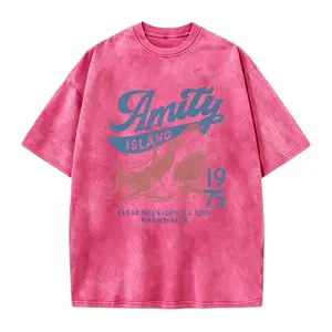Jaws Amity Island 1975 Unisex Tee, Movie Inspired, Cotton T-Shirt for Film Buffs, Retro Summer Shirt, Vintage Beach Tee,Washed/SummerWins /DealsForYouDays /tiktokshopdealsforyoudays