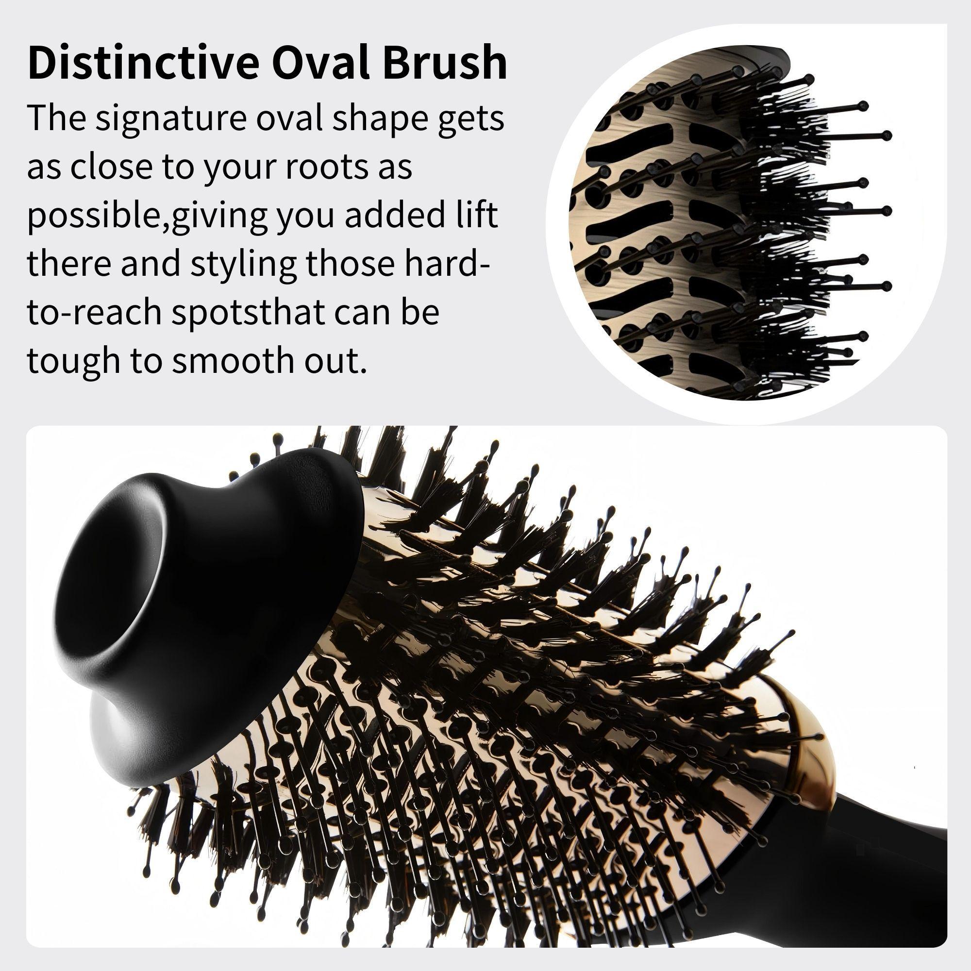 Multifunctional Hot Air Brush, 2 in 1 Blow Dryer Styler with 3 Gear Temperatures, Straightening & Curling Iron Comb, Hair Straightener Curler