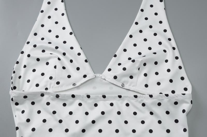 Women's Polka Dots Ruched Halter Neck Lace-up Sleeveless Cami Top Slim V-neck Sexy Strapless Backless Contrast Color Party Club Dating Holiday Daily Casual Crop Tank Tops Camisole Streetwear For Ladies Girls Summer Chic Comfort Clothing Wear