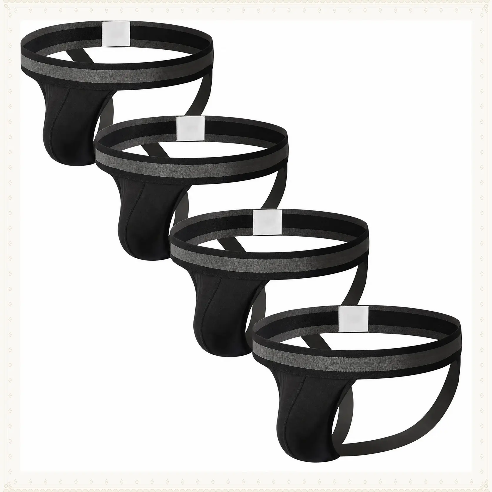Men's 4-Pack Cotton Jockstraps Athletic Supporters Workout UnderwearGift