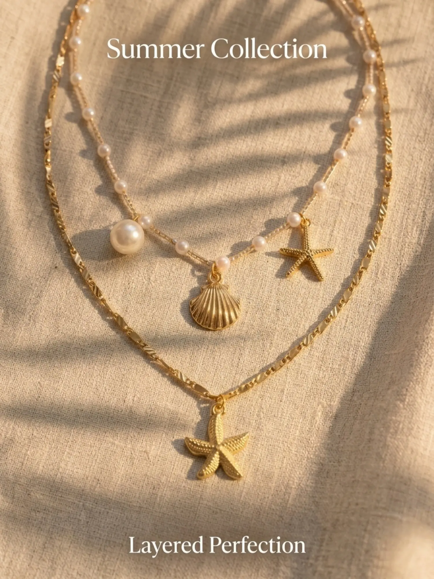 1pc Gold Layered Necklace Double Layer Starfish Shell Faux Pearl Pendant Choker Dainty Beach Ocean Jewelry, Boho Style Jewelry Birthday Valentine Gift for Women Girl Sister Bestie Matching Necklaces Couples Gifts TikTok Made Me Buy It Cute Statement