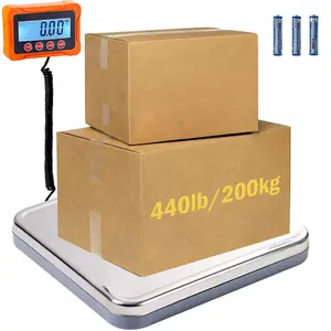 Shipping Scale 440lb/1.7oz High Accurate, Package Scale Shipping with Hold and Tare,  Included, Parcel Scale for Small Business, Luggage and