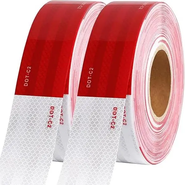 DOT-C2 Reflective Safety Conspicuity Tape, 2" x 100'/200' Length Multipack, Complies with Federal Standards, for Vehicles, Road Marking Use