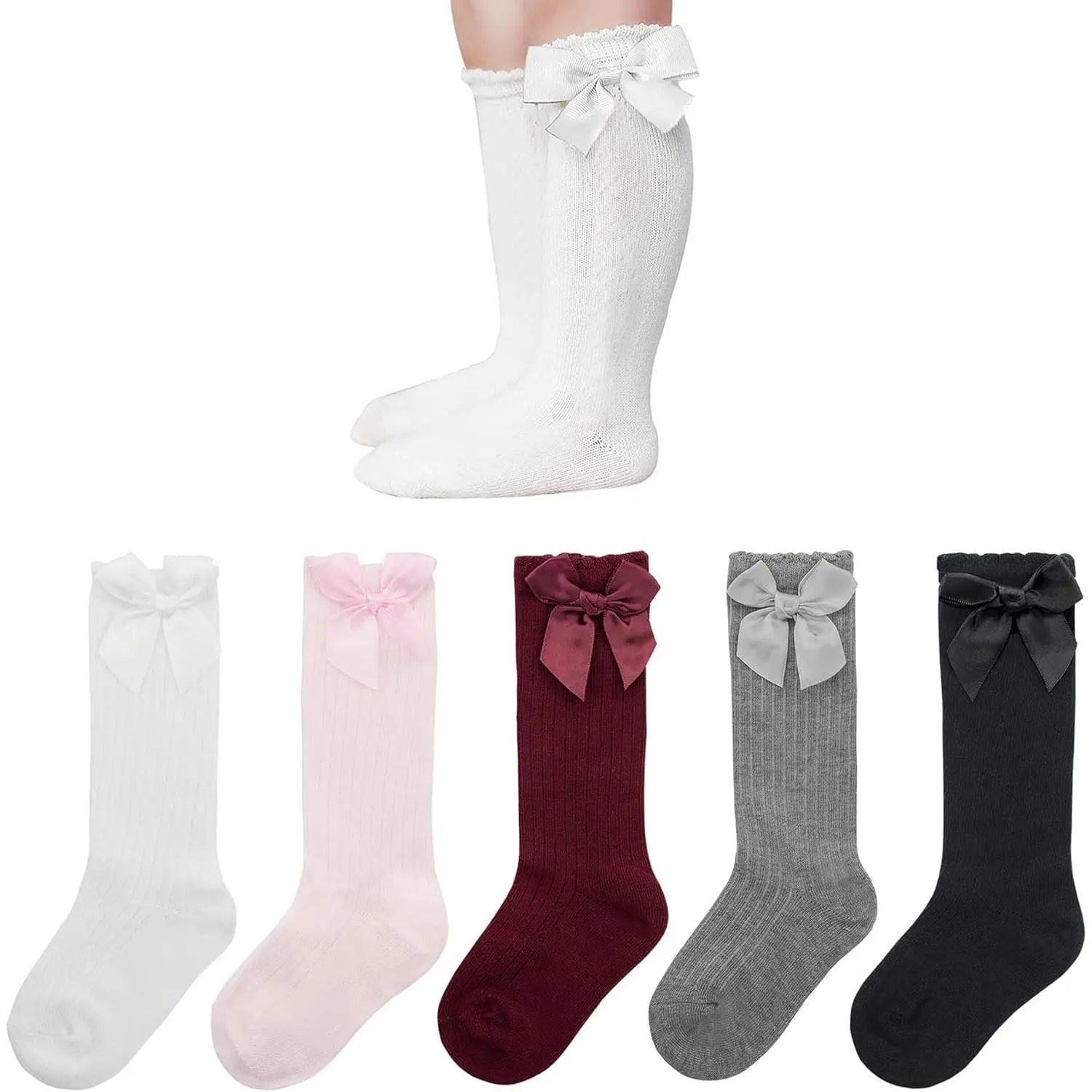 Baby Knee High Socks - Girls & Boys Newborn to Toddlers - Ruffled Tube Socks