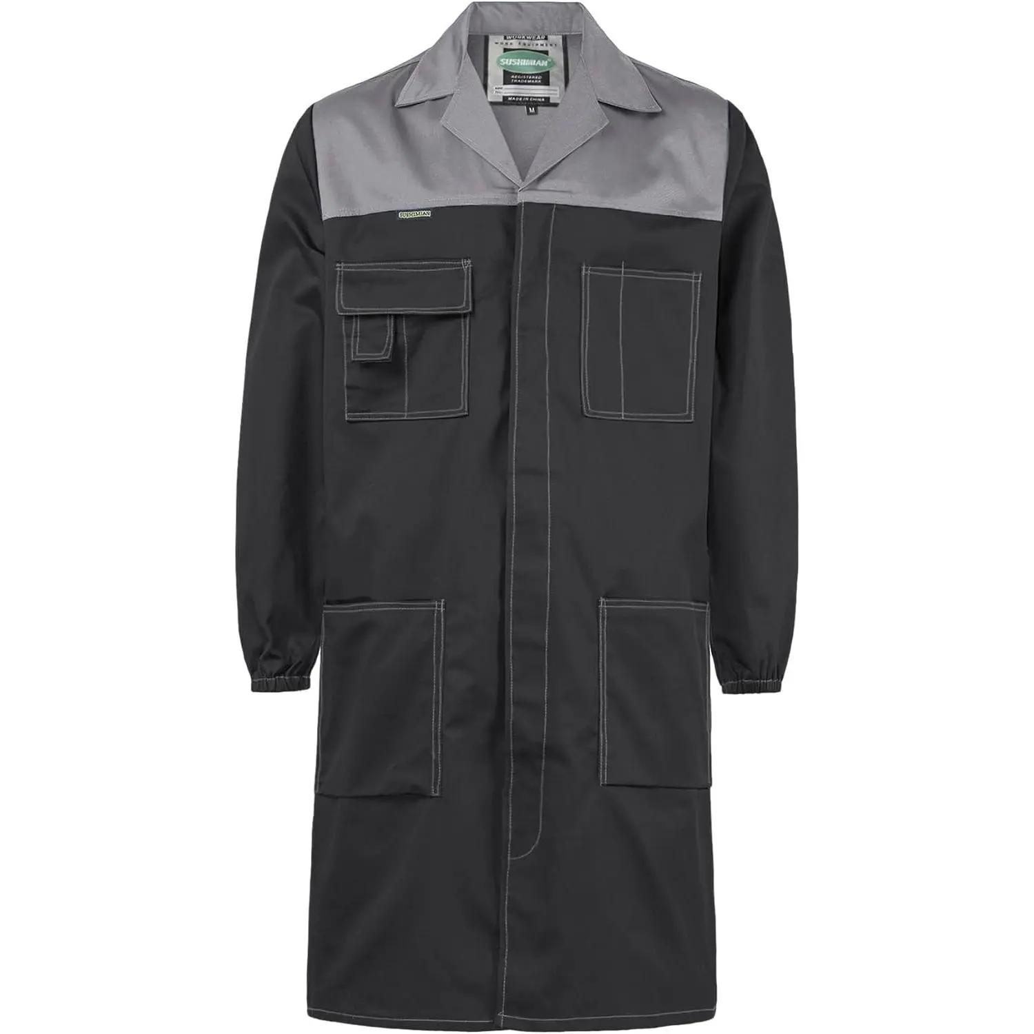 Men's Long Lab Coat Workwear Jacket for DIY Workshop and Warehouse