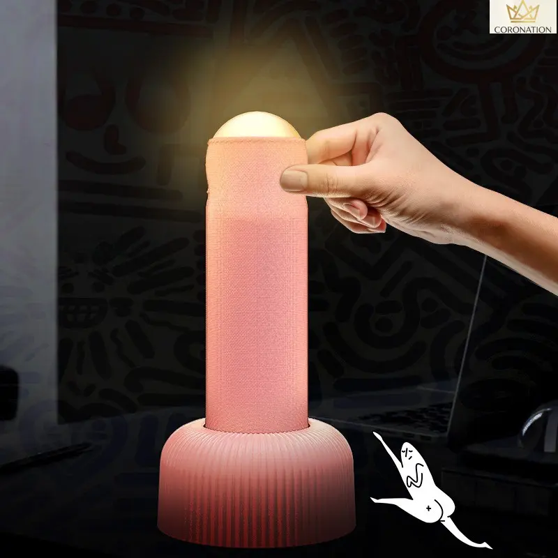Columnar ABS+PE Aesthetic Hand-Pull Night Light - Rechargeable, Soft Glow, Eye Protection Indoor Bedside Lamp, Portable Pull-String Sleep Desk Lamp, Cute Creative Home Decor Gift for Birthdays, 2W Power, Indoor Use, Pull Switch