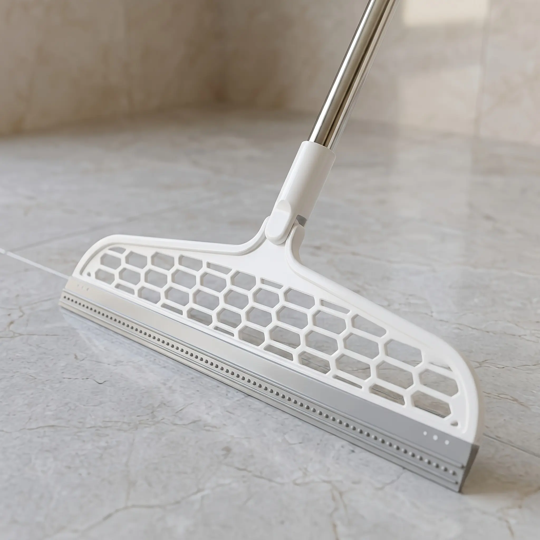 Floor Squeegee Glass Scraper, Home Cleaning Tool, Wide Floor Water Wiper, Glass Squeegee, Floor Hair Cleaning Tool, Durable Stainless Steel Handle, Smooth Silicone Squeegee
