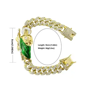 San Judas Tadeo Bracelet, Stainless Steel 24k Gold Plated Saint Jude Pendant friendship bracelets san judas san judas