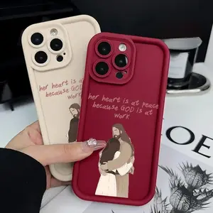 God Jesus Love Phone Case for Samsung Galaxy S26 S25 S24 S23 S22 Ultra Series iPhone 17 16 15 14 Pro Max 13 12 11 XR XS Plus Air E Shockproof Non Slip Military-Grade Protection Silicone Cover Cellphone Protective