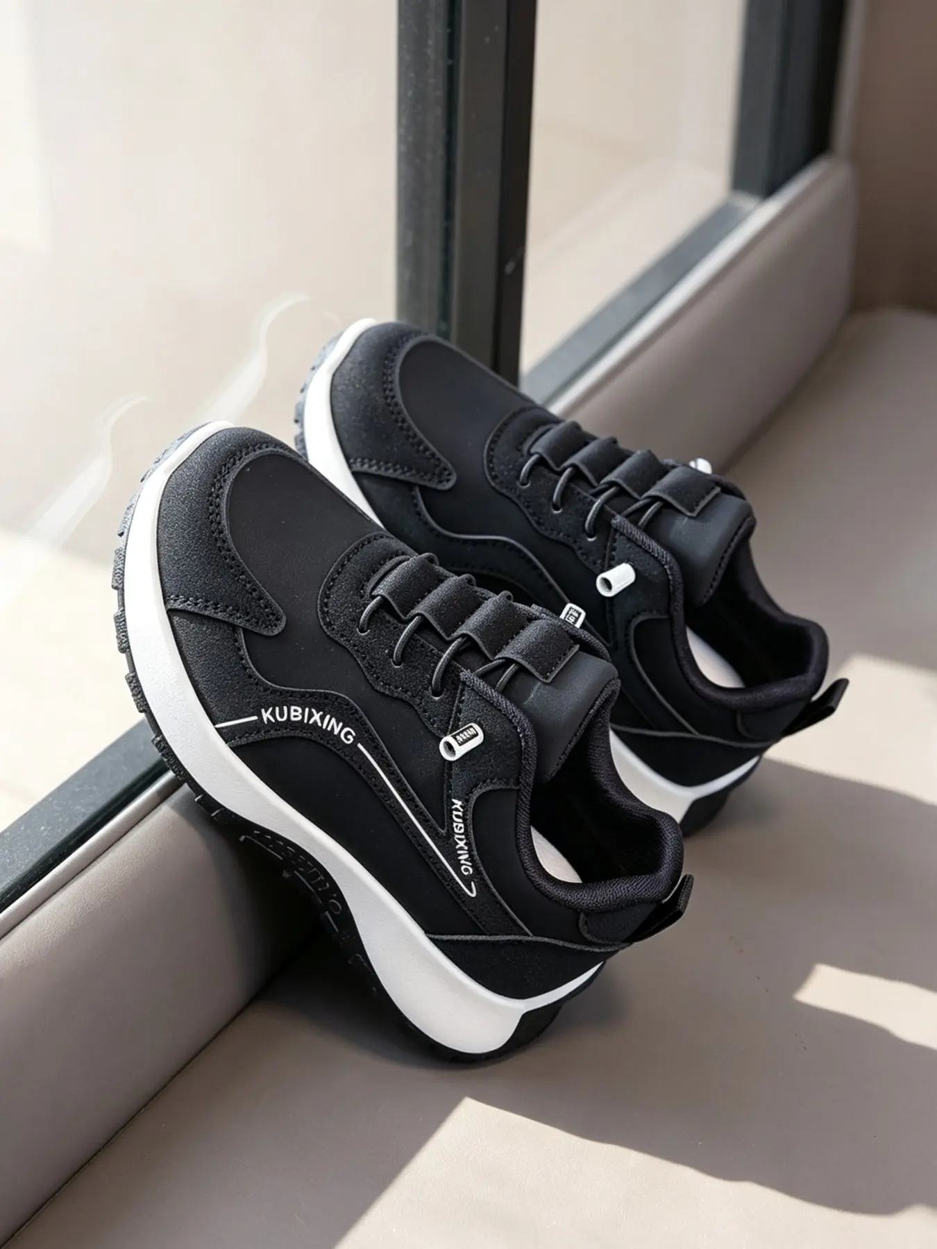 Kids' Slip-On Aggressive Nonslip Trainers, Casual Low Top, Waterproof PU Leather, Soft Rubber Sole, Non-Slip Design, Casual Style, Unisex, All-Season Wear, Shoes