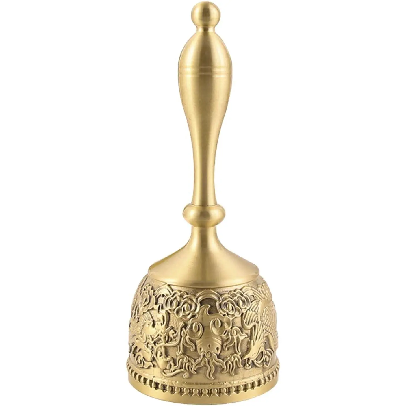 Hand Bells, Brass Bell, Hand Bells for Seniors Bedside, Small Handheld Bell for School Classroom, Service Call, Dinner and Wedding, Home Table Decoration(Brass)