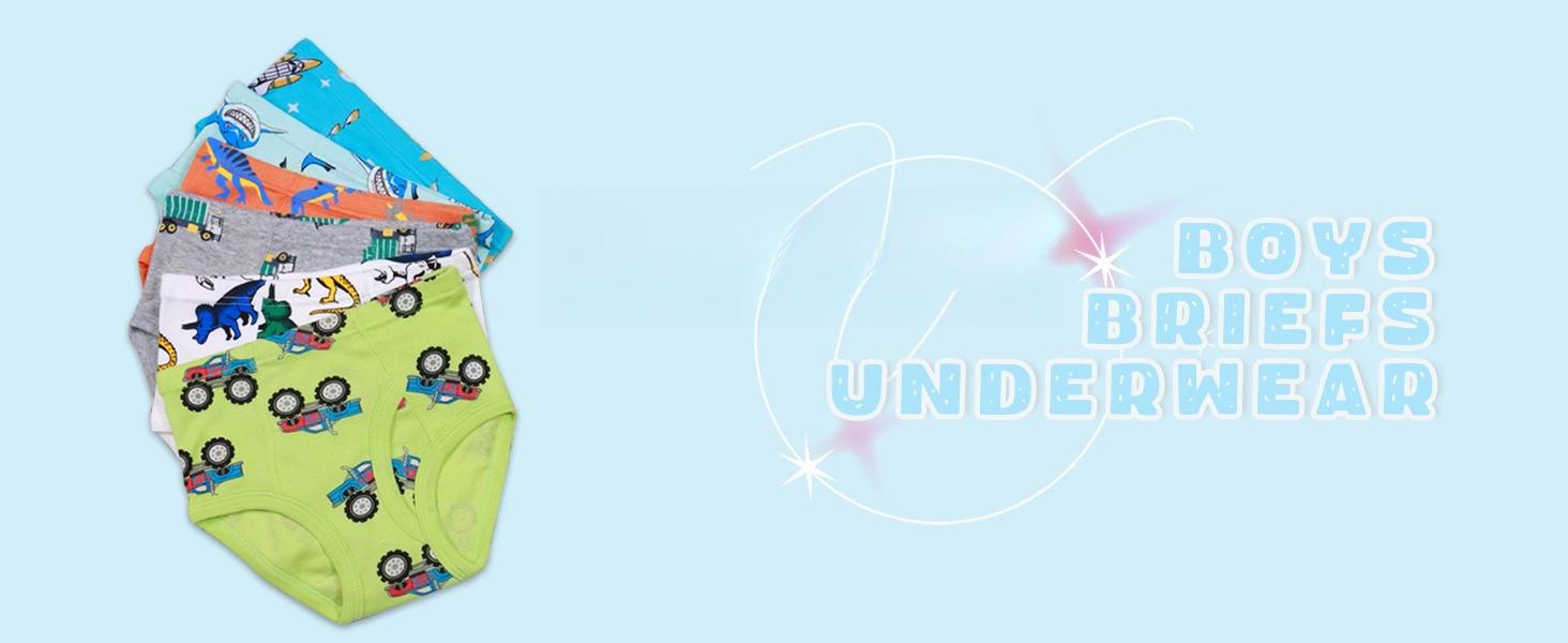 P-UDW02    Boys Soft Cotton Underwear For Toddler Boy Truck Dinosaur Multipacks Briefs Children Undies