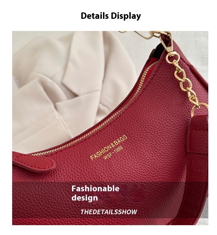 Women's Solid Color Chain Strap Bag, Fashionable Shoulder Bag for Daily Used, Casual Trendy Versatile High-quality Daily Commuting Bag, Girl Fashionable Shopping Bag