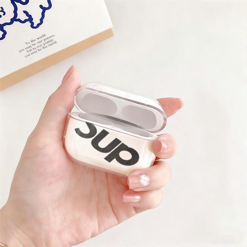 Slanted Bold Supreme Style  AirPods Case Shockproof Dustproof Armor for AirPods 1/2/3/4 Drop-Proof Protection Streetwear Vibe Perfect Gift for Tech Fashion Heads