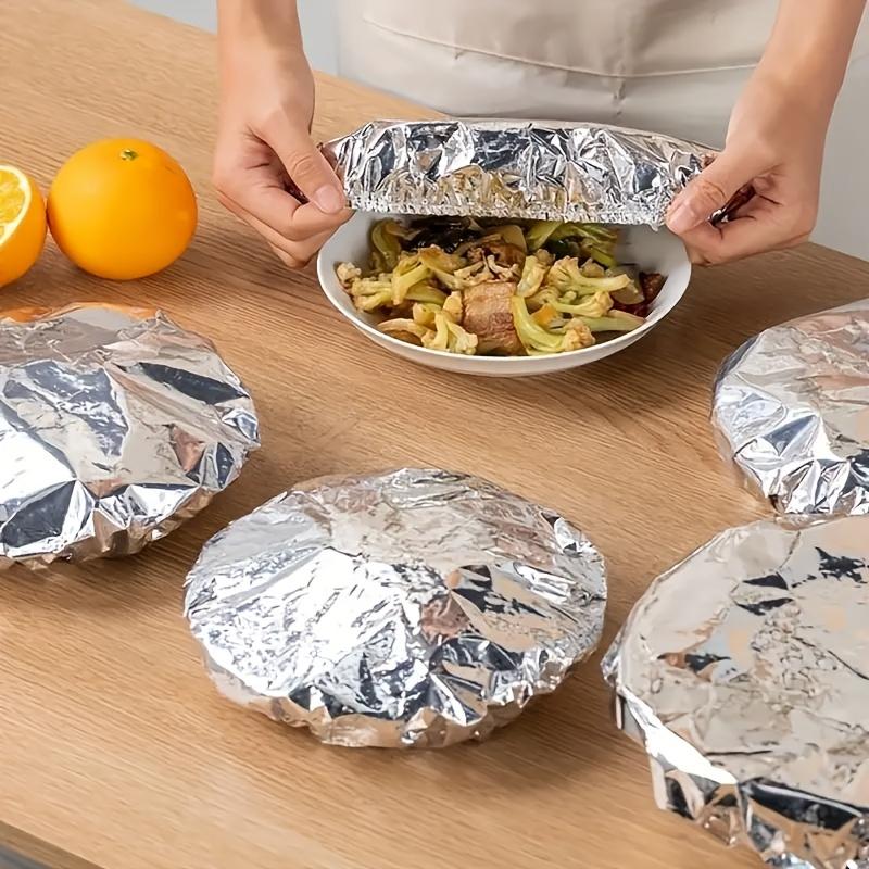 10pcs Food-Grade Reusable Aluminum Foil Heat Preservation Covers, Table and Bowl Lids to Keep Food Warm, Fresh, Dust-Proof & Insulated