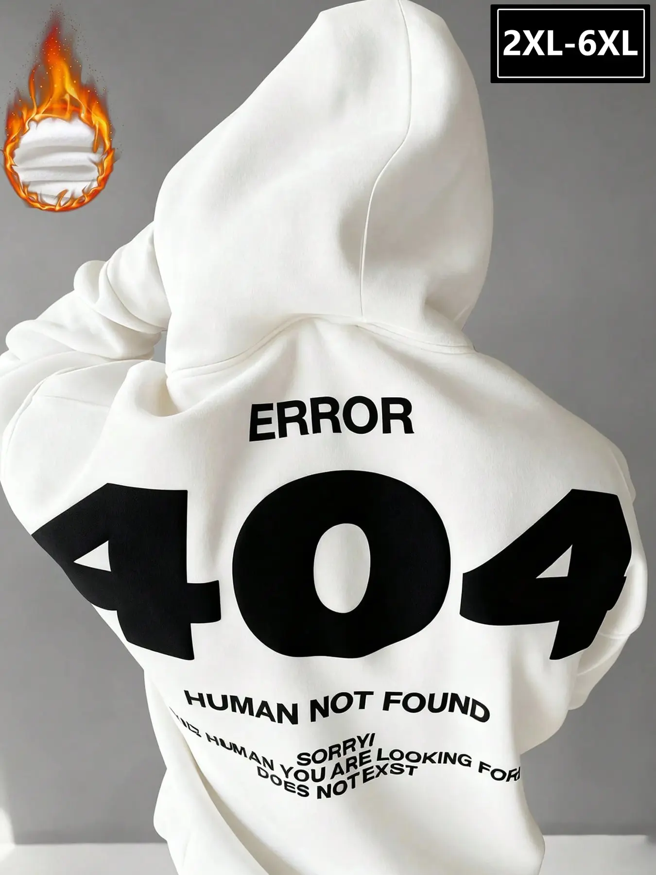 Men's Plus Size Hooded Sweatshirt, Casual Loose Sweatshirt, Loose Fit, Soft Fleece Material, Slimming Design, Versatile Streetwear, Comfortable Daily Wear, 2xl-6xl
