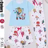 3-Piece Cartoon Print Women's Pajama Set, Short Sleeve Round Neck Top, Elastic Shorts and Pants, Elegant Daily Wear, Holiday Party, Loungewear, Nightwear, Chic, Sleepwear Sets