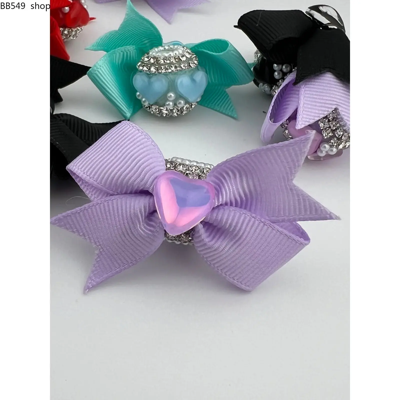 D6-Snigle Bow Heart 16mm Bead 4 pack - Unique Design with Glamorous Sparkle