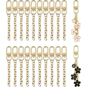 NCIWAN 20 PCS Keychain Making Kit Swivel Snap Hook Lobster Claw Clasps and Extender Chain Gold Metal Keychain Clips with Key Ring Bulk for DIY Craft Supplies Jewelry Key Chain Bags Accessories Gift
