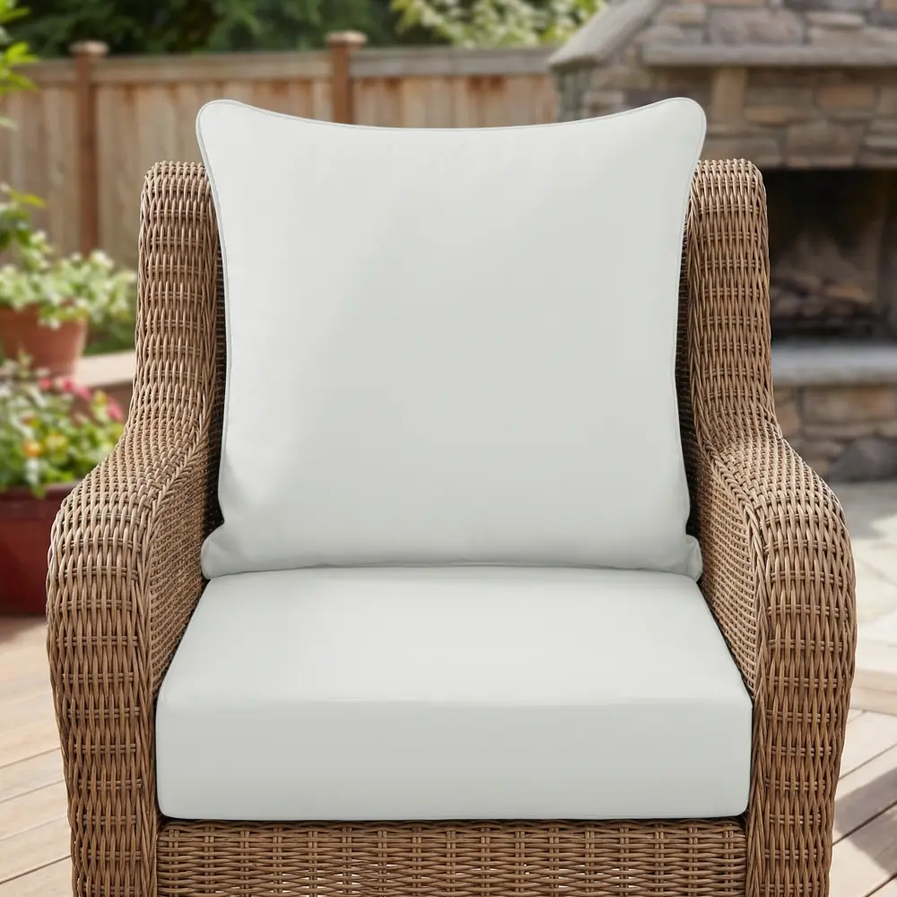 24x24 Inch Outdoor Deep Seat Cushions Set, Waterproof Patio Furniture Cushions, Fade Resistant Chair Cushions with Thick Comfortable Padding, Outdoor Sofa Couch Cushions, Replacement Seat Pads for Patio Chairs, Garden Furniture, Deck, Porch & Backyard